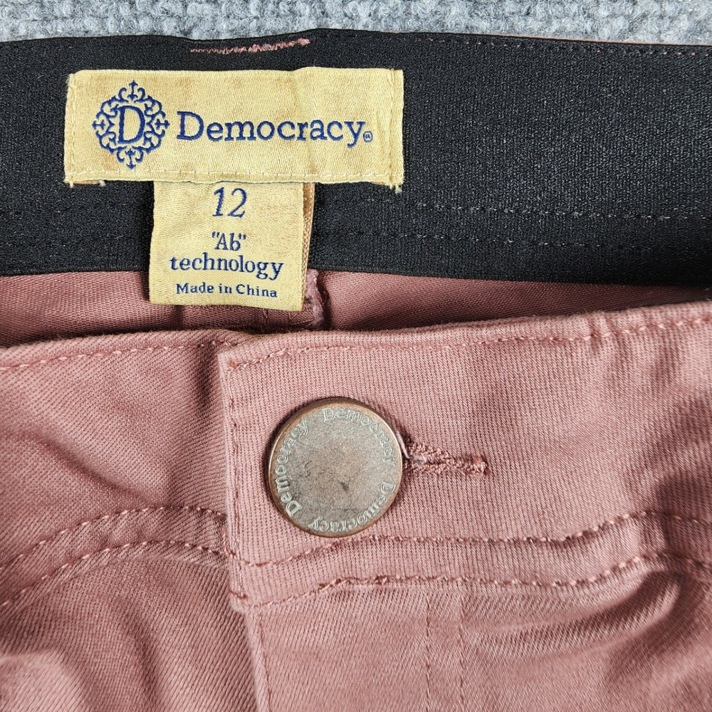 Democracy Ab Solution Dusty Rose Pink Slim Leg Colored Denim Jeans Womens 12 - Picture 3 of 3